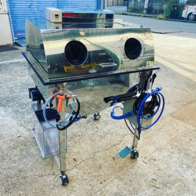 岡山県岡山市の塗装屋さんのカズペイントワークス様　未発表の当社オリジナルウェットブラストマシンReborn-Squaer（スクエア）スペシャル仕様をお買い上げ頂きました　